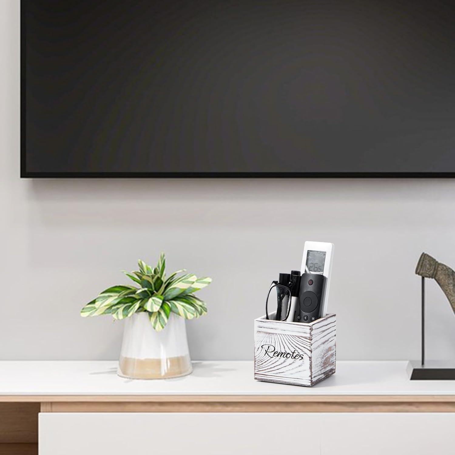 Soporte de Control Remoto de Madera Yeeco, Organizador Compacto 8.9 cm