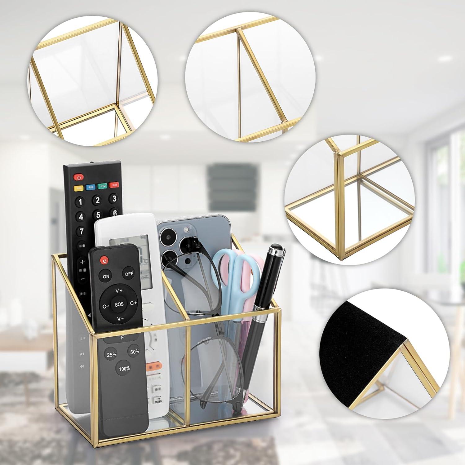 Soporte de Control Remoto de Vidrio Sumnacon 2 Compartimentos