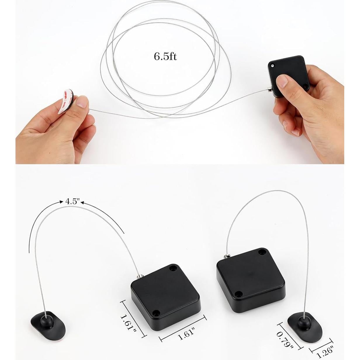 Cable Retráctil de Seguridad EKZ 1.98m para Control Remoto - 2 Pcs