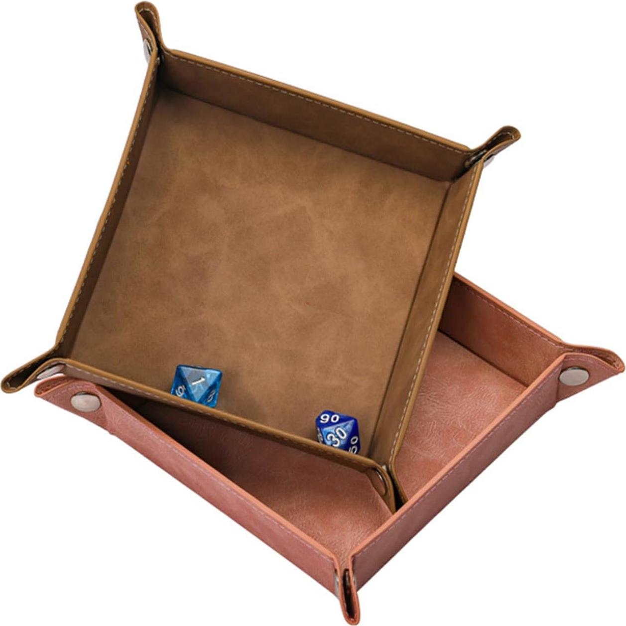 Bandeja de Valet siduater Cuero PU Rosa Piedra 15.2x15.2 cm