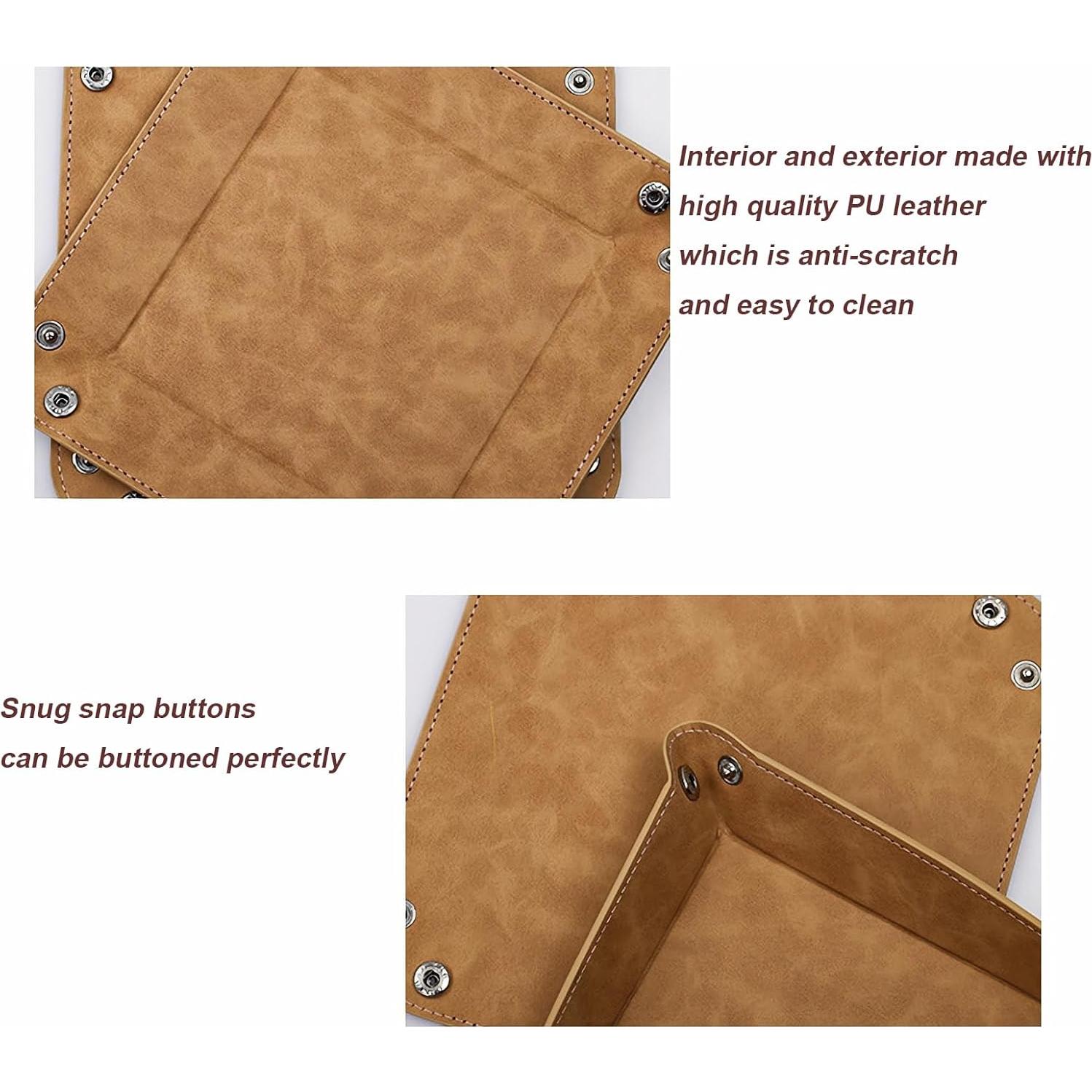 Bandeja de Valet siduater Cuero PU Rosa Piedra 15.2x15.2 cm