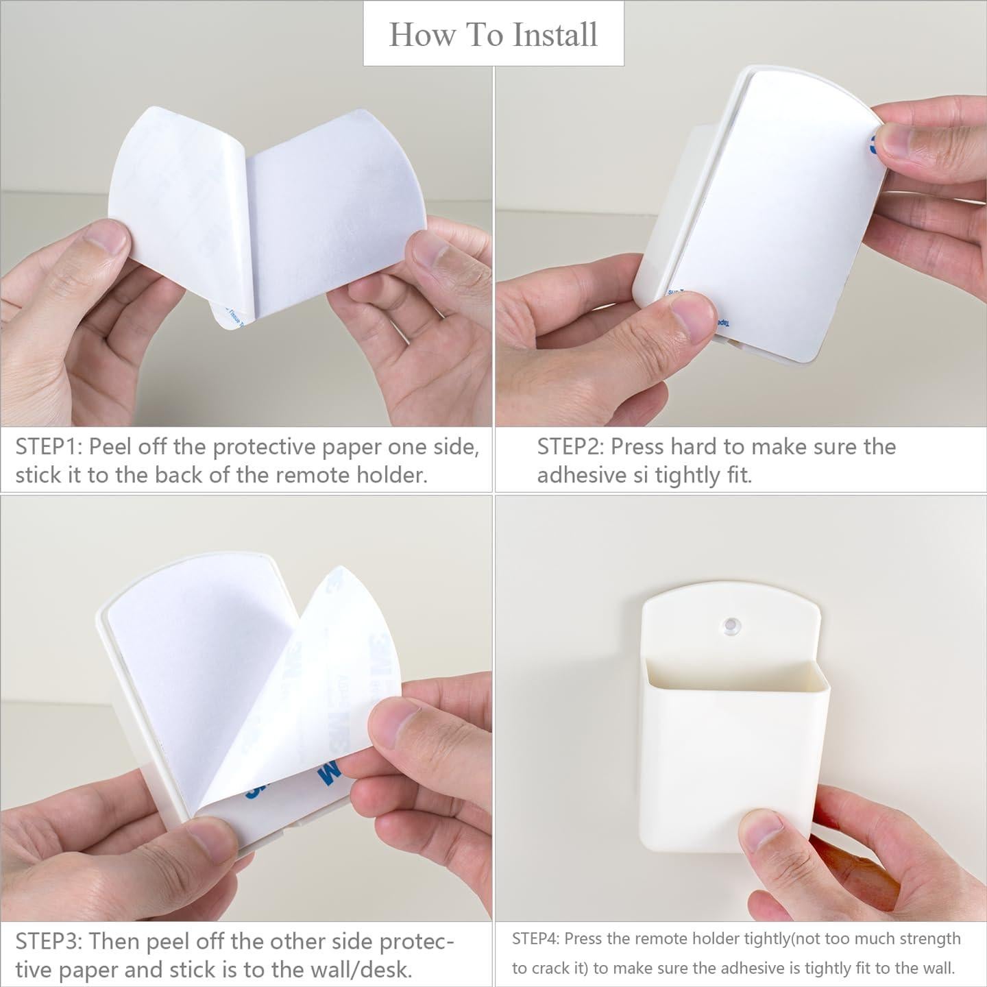 Soporte de Control Remoto de Pared Wawayang 3 Pcs Blanco