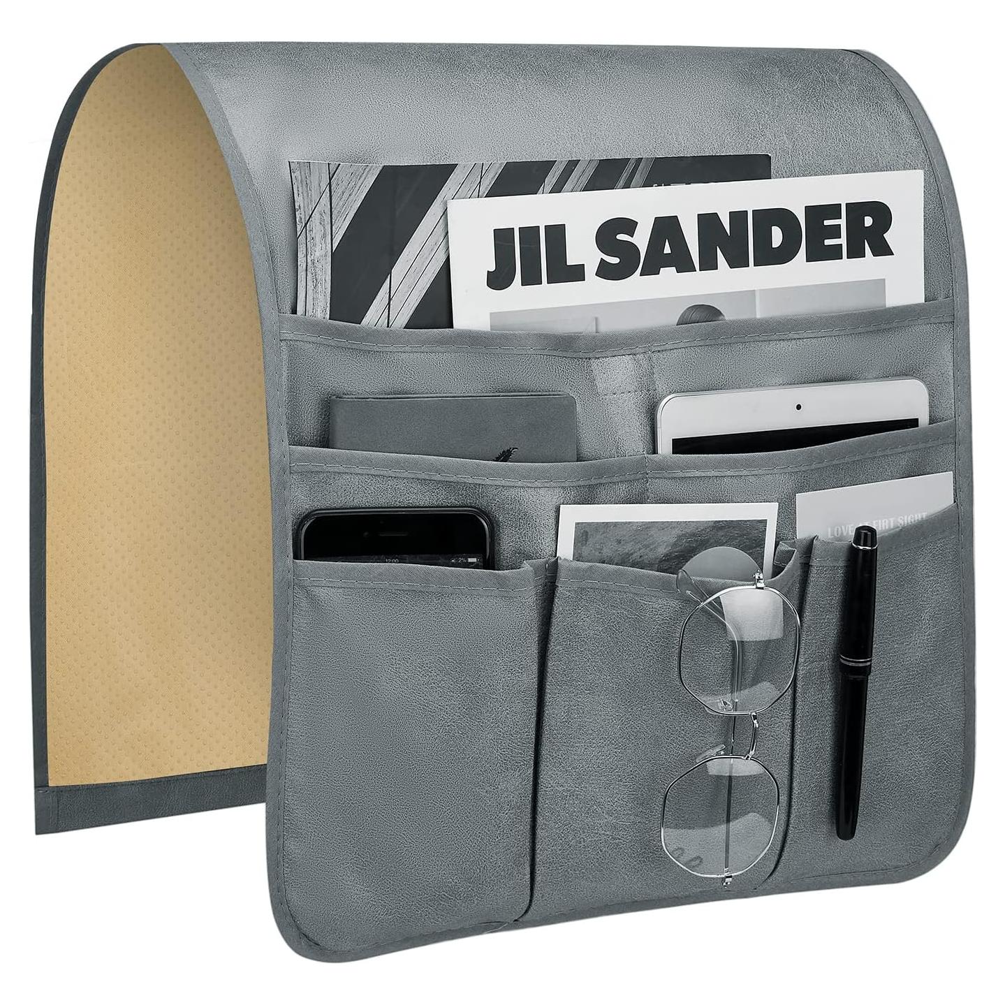 Soporte Organizador de Control Remoto Teniux Gris 6 Bolsillos