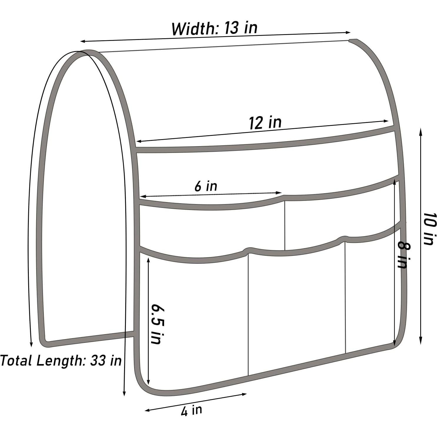Soporte Organizador de Control Remoto Teniux Gris 6 Bolsillos