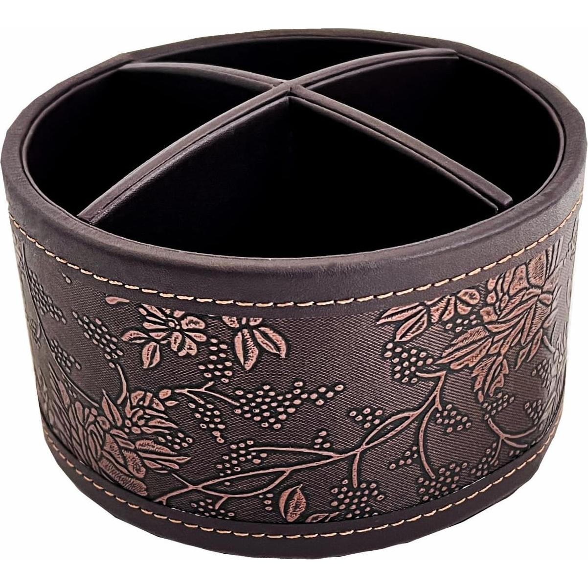 Soporte Redondo de Control Remoto Arniche 360° Cuero Sintético