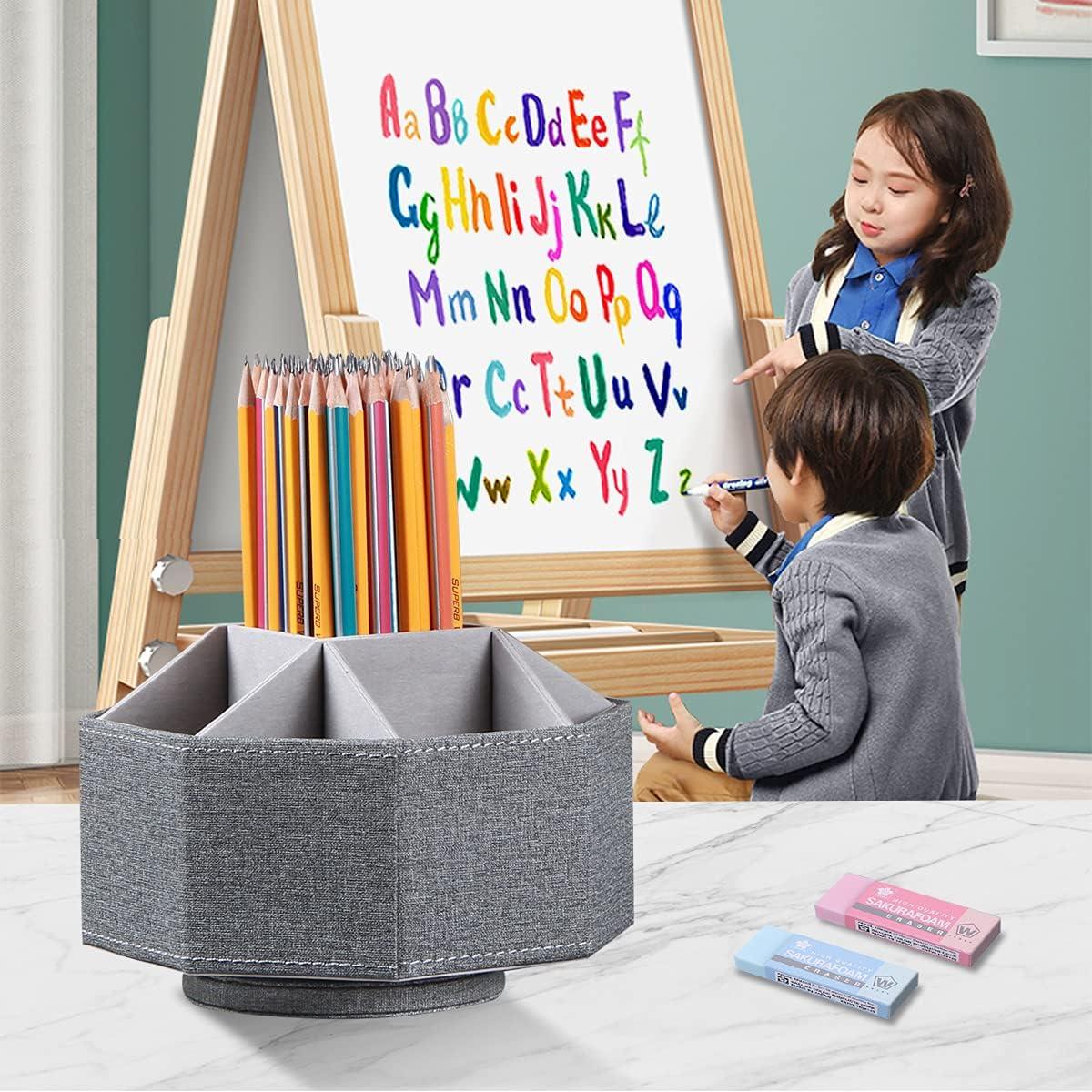 Soporte Giratorio Organizador de Escritorio YAPISHI Gris 18x13x18 cm