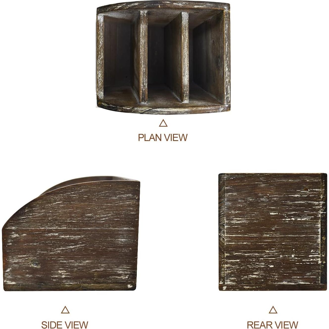 Organizador de Escritorio de Madera OKSQW 3 Compartimentos