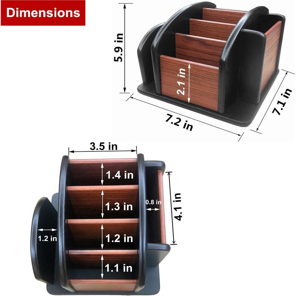 Caddy organizador de escritorio YCL YUCHUNLIN de madera 18x18cm