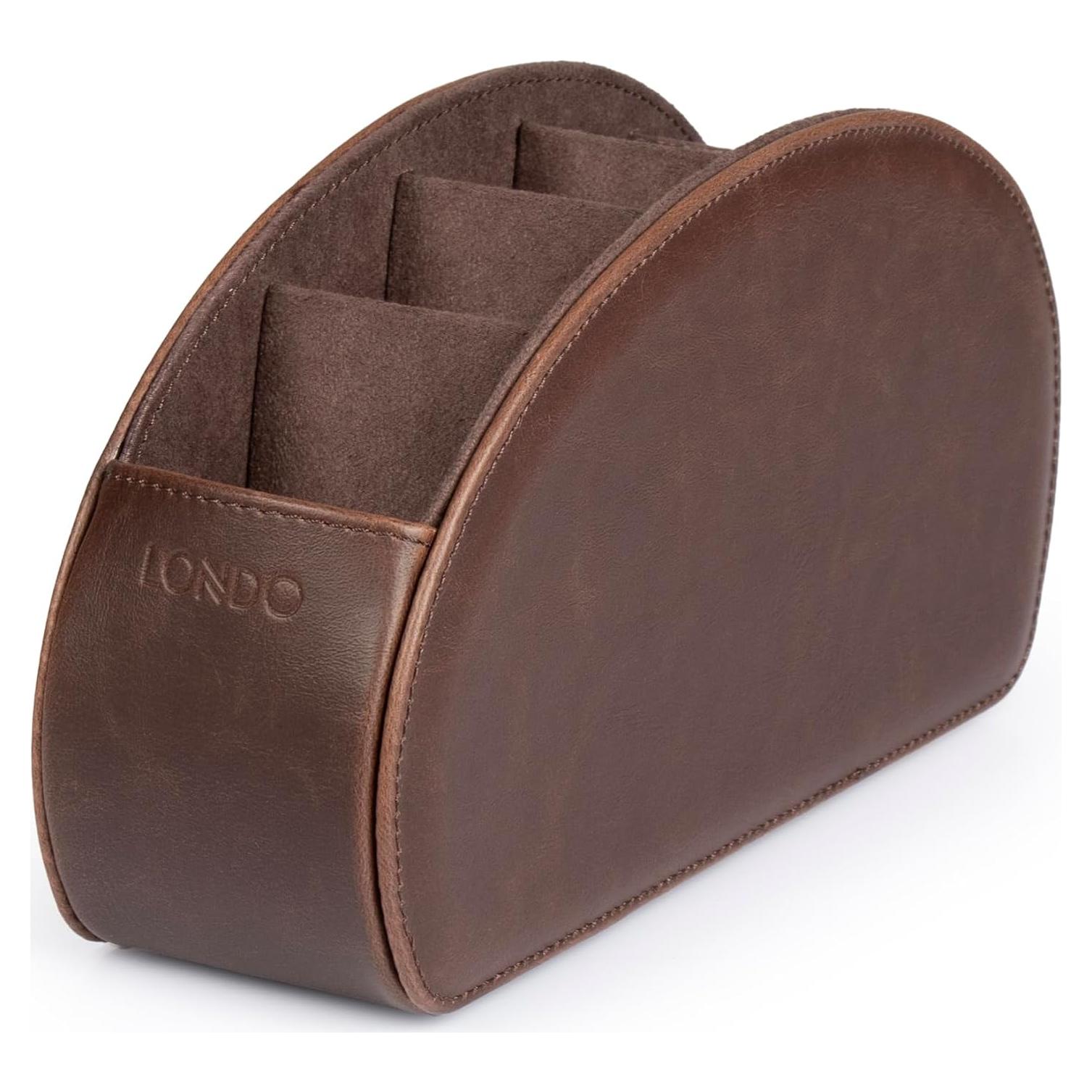 Soporte para Control Remoto Londo - Cuero PU 5 Bolsillos Marrón