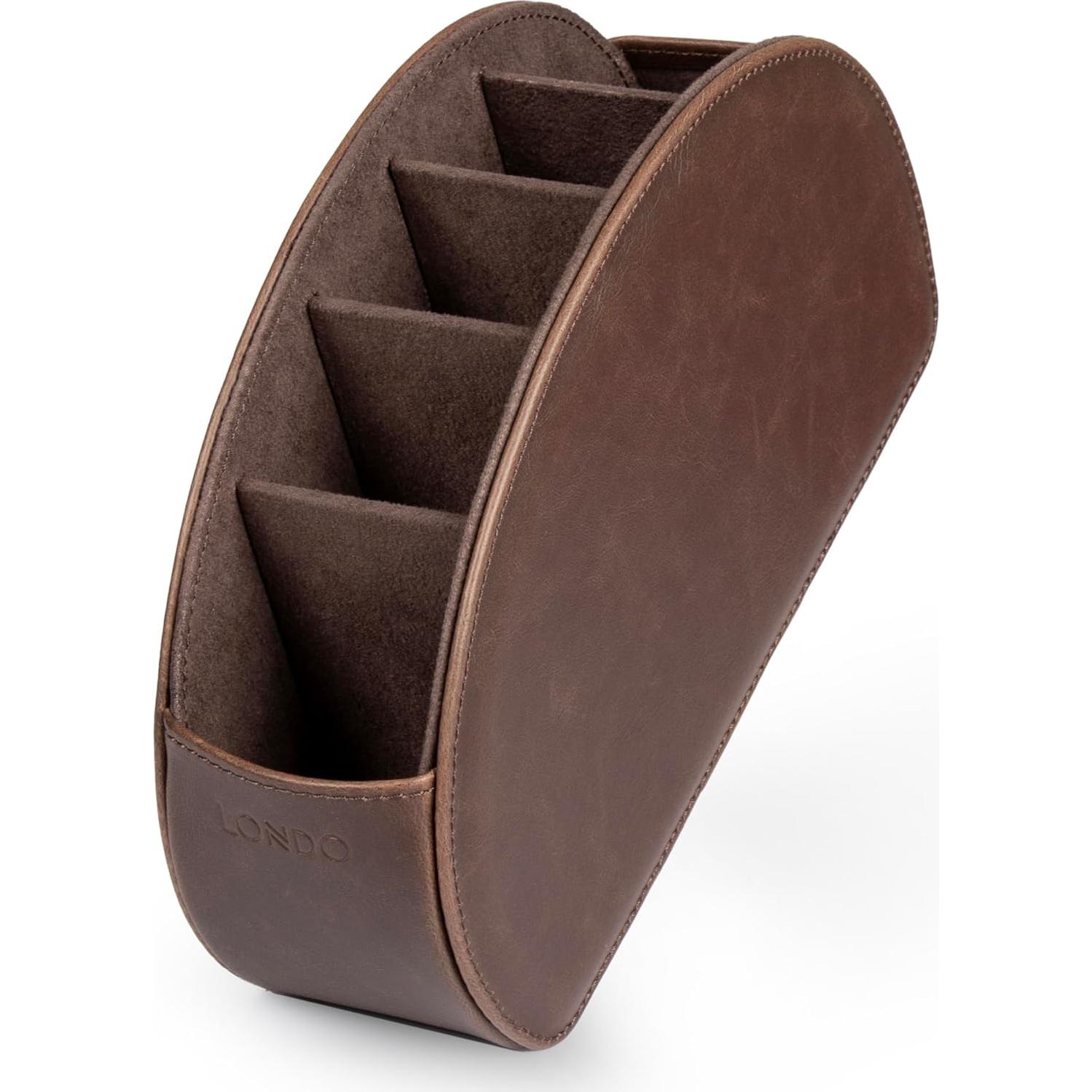 Soporte para Control Remoto Londo - Cuero PU 5 Bolsillos Marrón