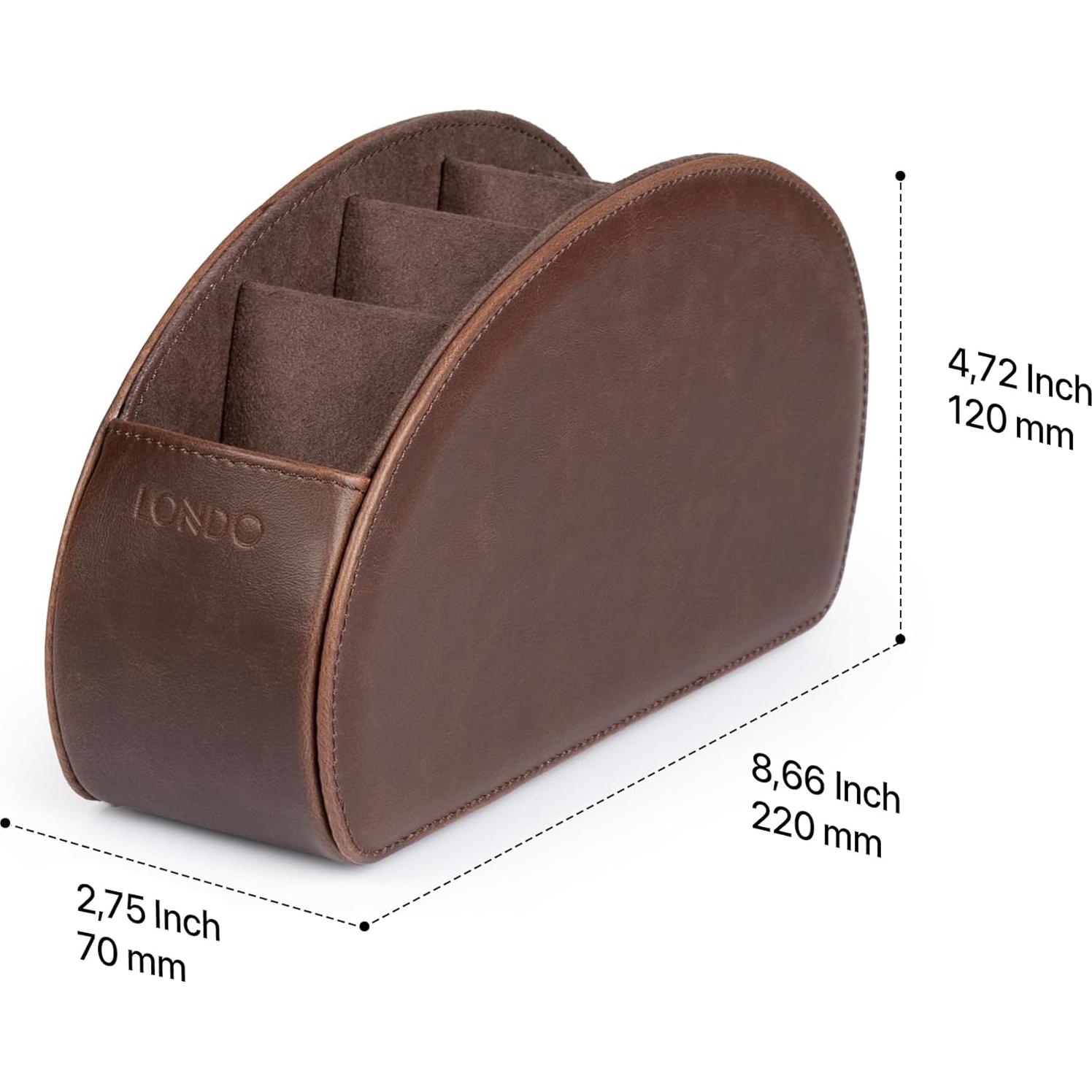 Soporte para Control Remoto Londo - Cuero PU 5 Bolsillos Marrón