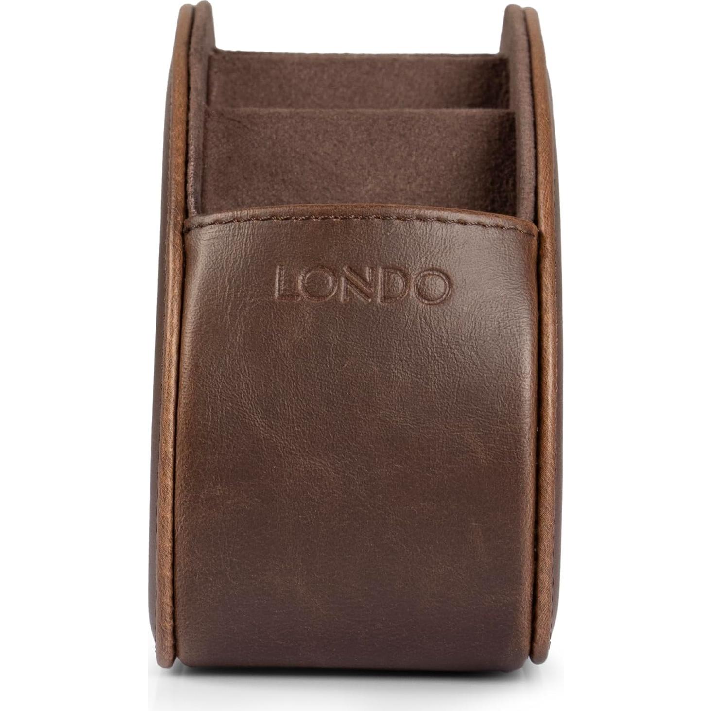 Soporte para Control Remoto Londo - Cuero PU 5 Bolsillos Marrón