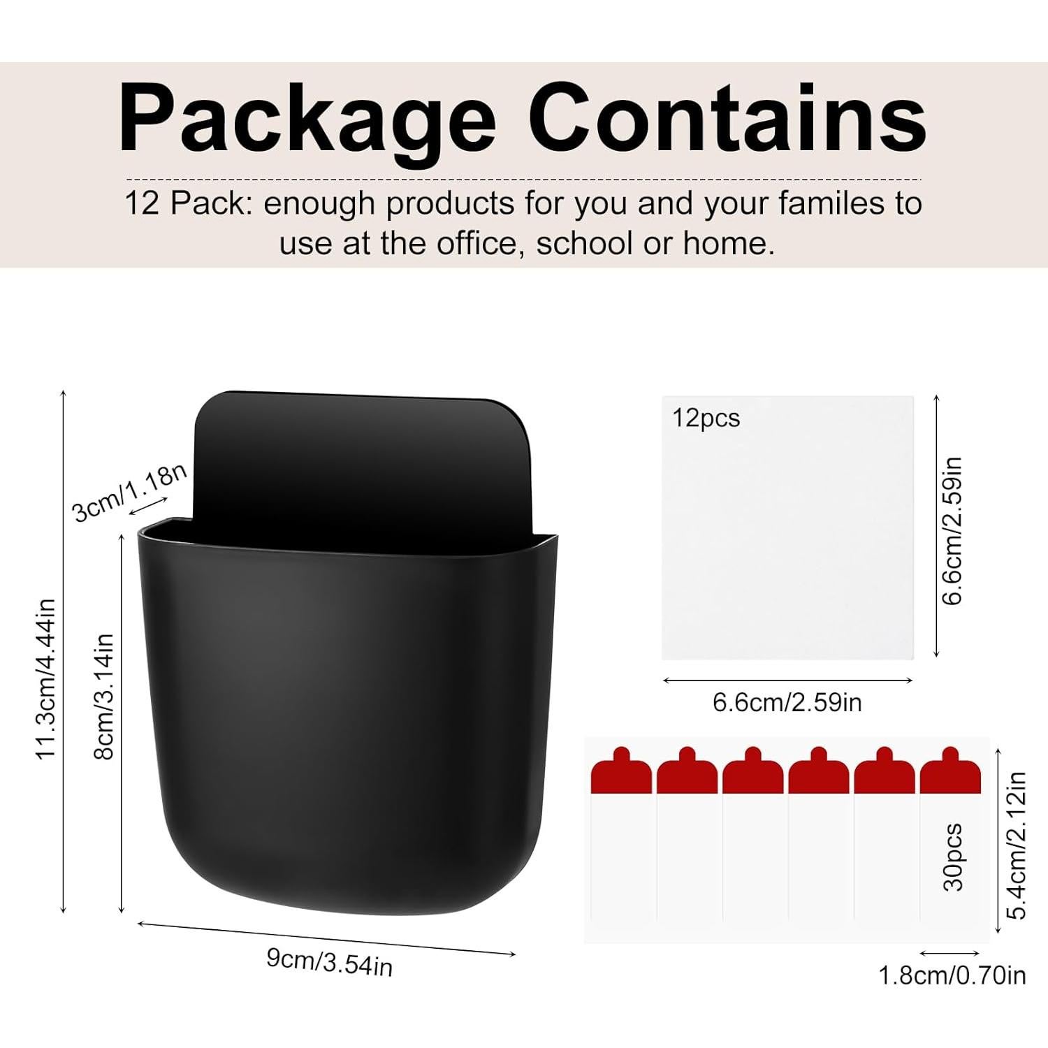 Soporte de Control Remoto ZhouBoat 12 Pcs Negro Autoadhesivo