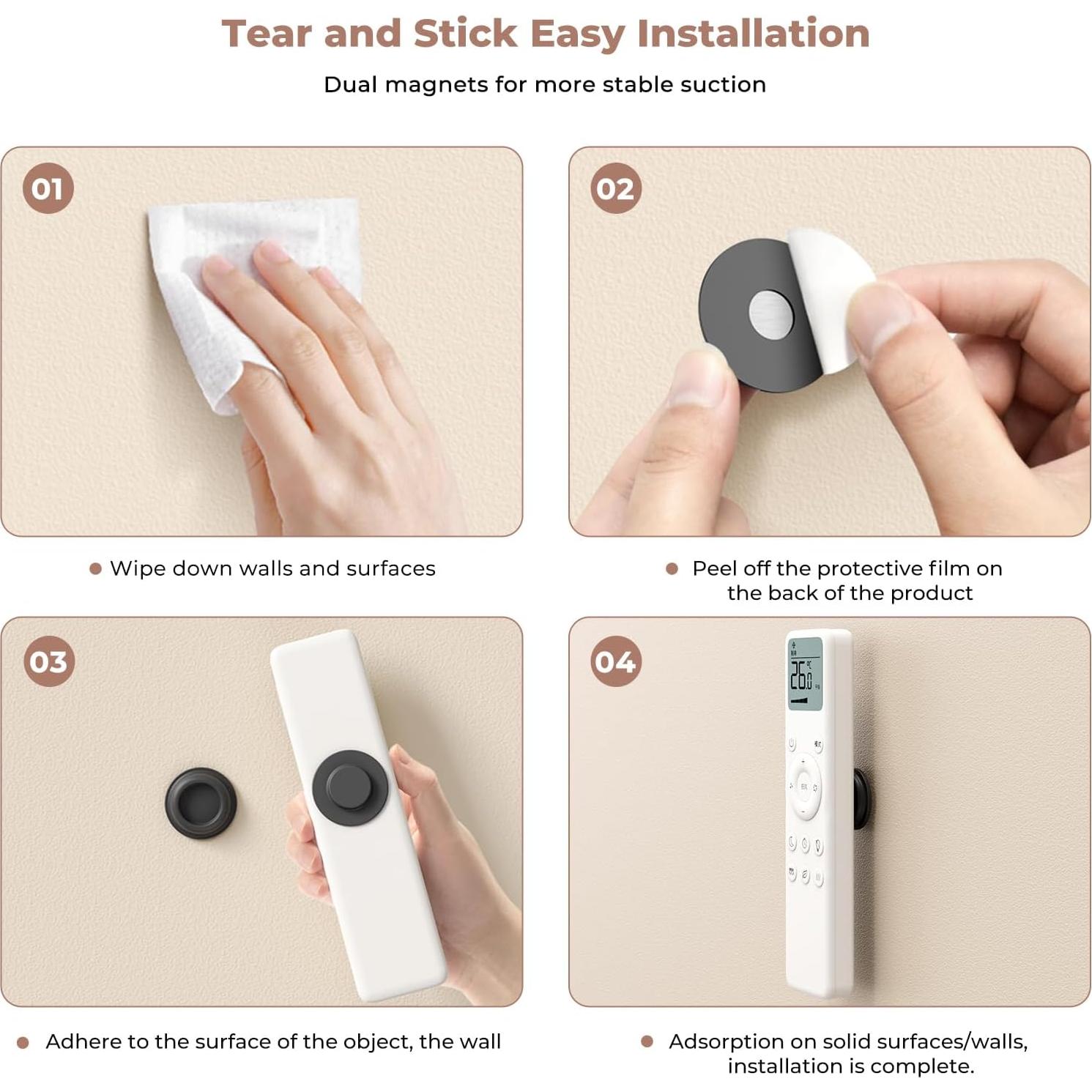 Soporte Magnético para Control Remoto UMUST 4 Piezas Negro