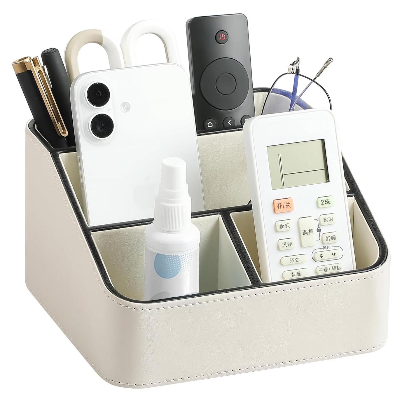 Organizador de Escritorio MEIBOOCH Crema con 4 Compartimentos