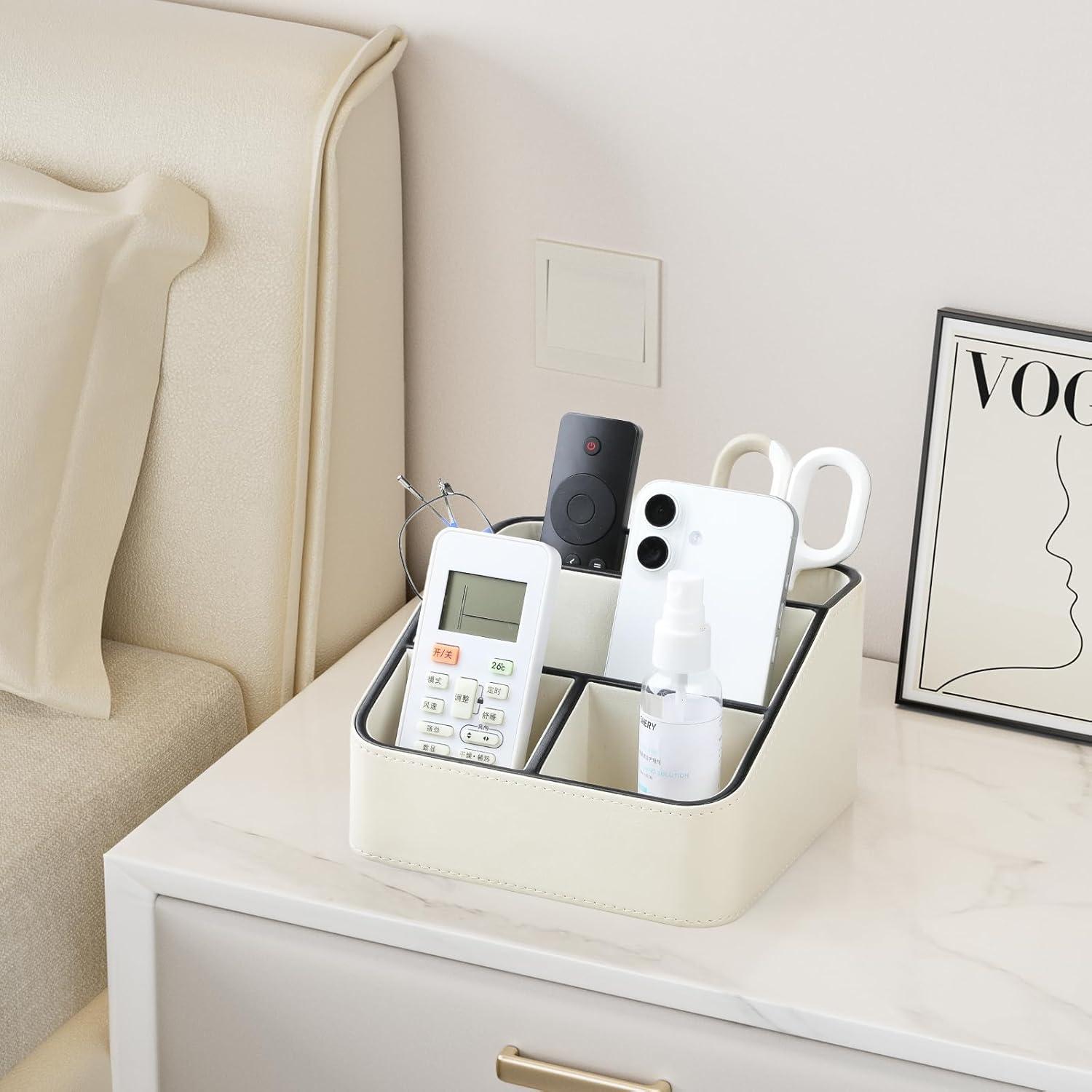 Organizador de Escritorio MEIBOOCH Crema con 4 Compartimentos