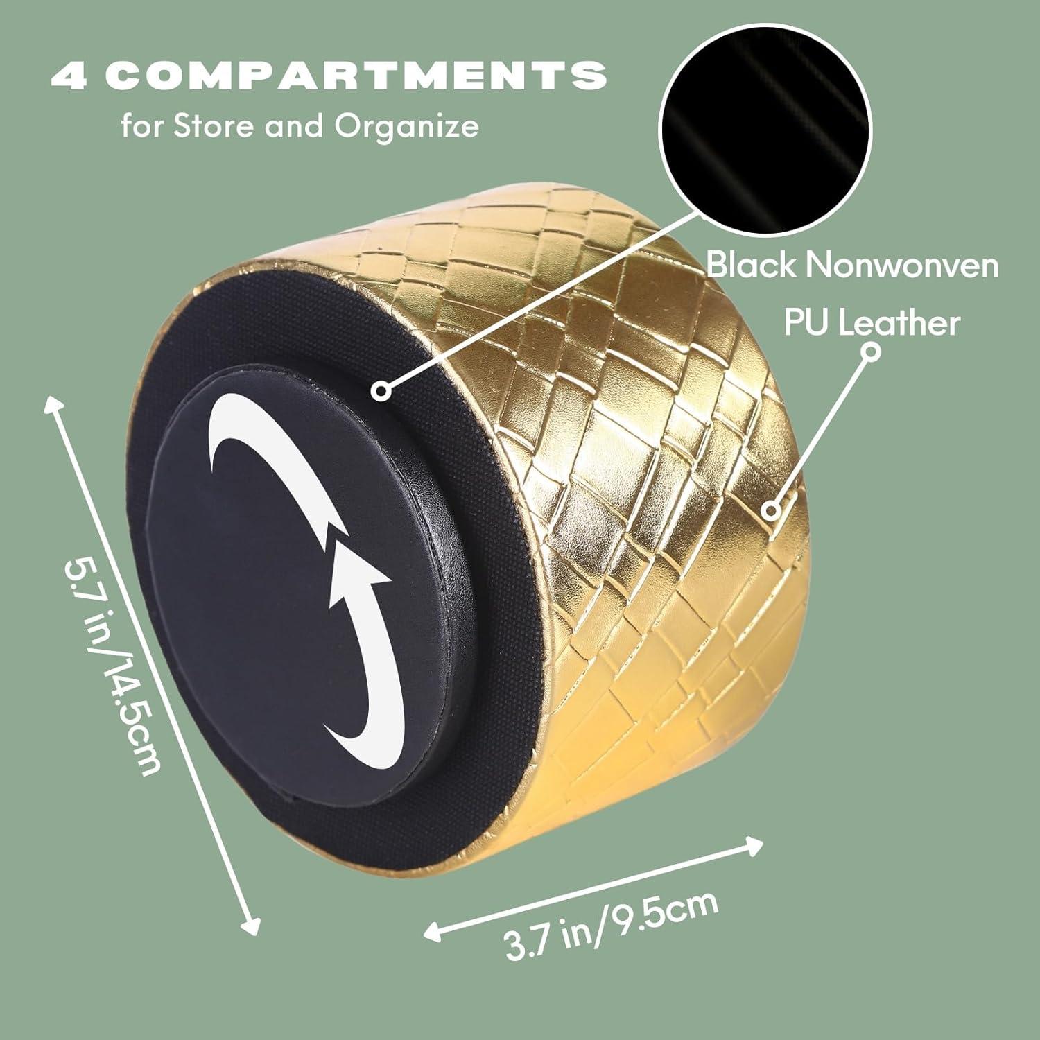 Soporte para Control Remoto LINKWELL PH103 Cuero Dorado 4 Compartimentos