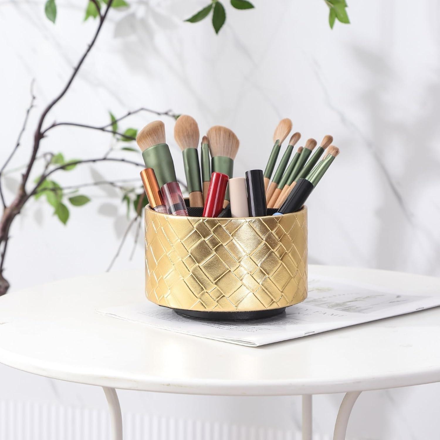 Soporte para Control Remoto LINKWELL PH103 Cuero Dorado 4 Compartimentos