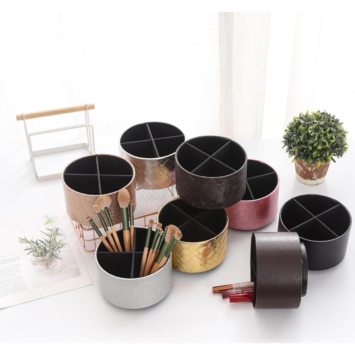 Soporte para Control Remoto LINKWELL PH103 Cuero Dorado 4 Compartimentos