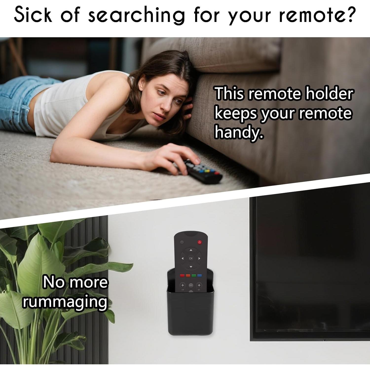 Soportes Adhesivos para Control Remoto AUGHOA - 2 Piezas Negro