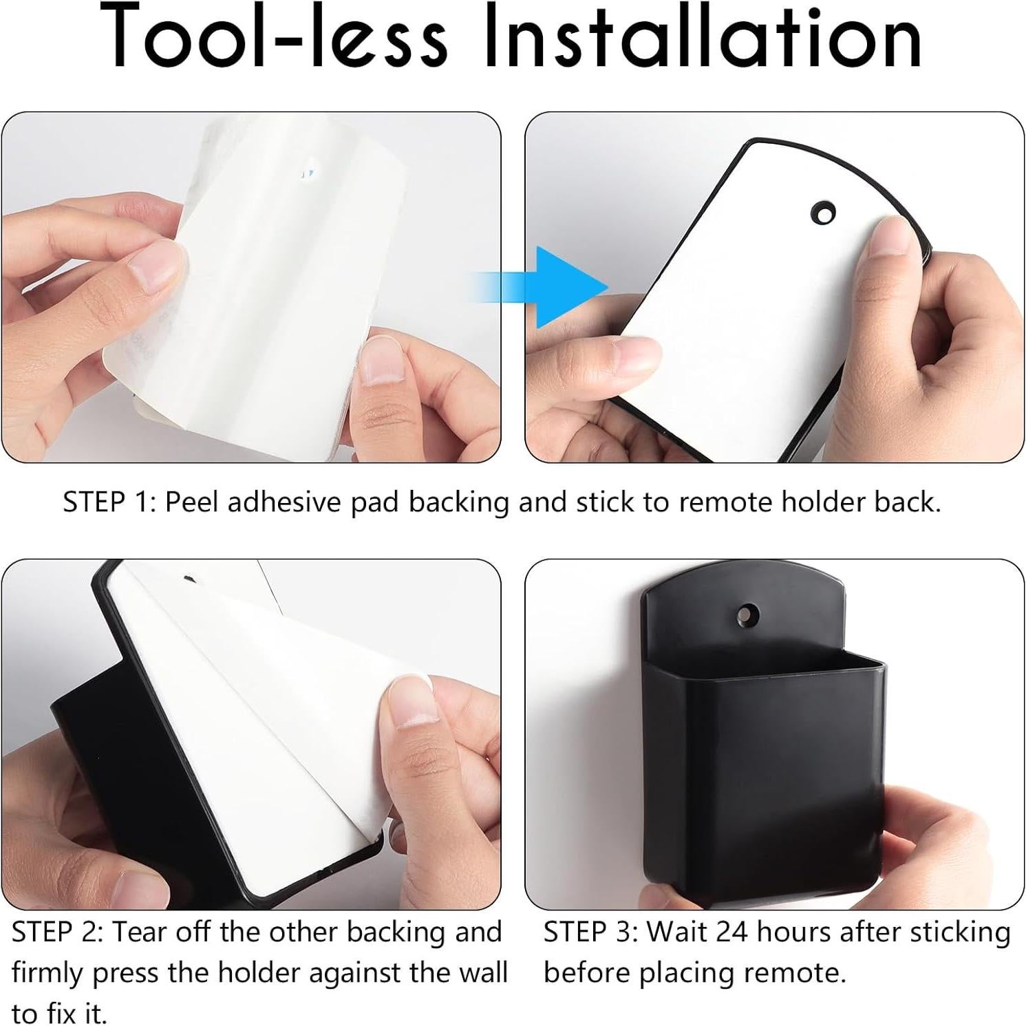 Soportes Adhesivos para Control Remoto AUGHOA - 2 Piezas Negro