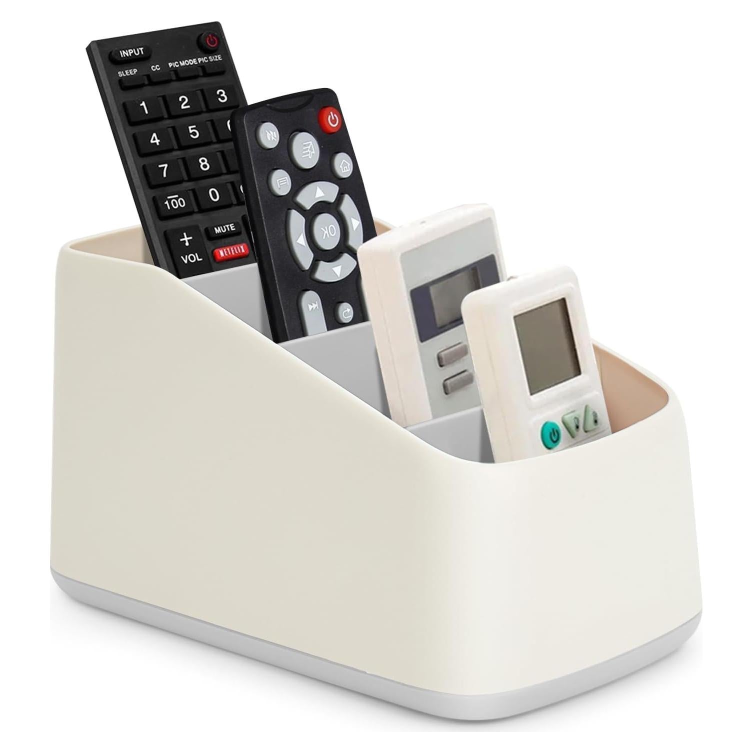 Organizador de Control Remoto DESONAUT 4 Compartimentos Gris