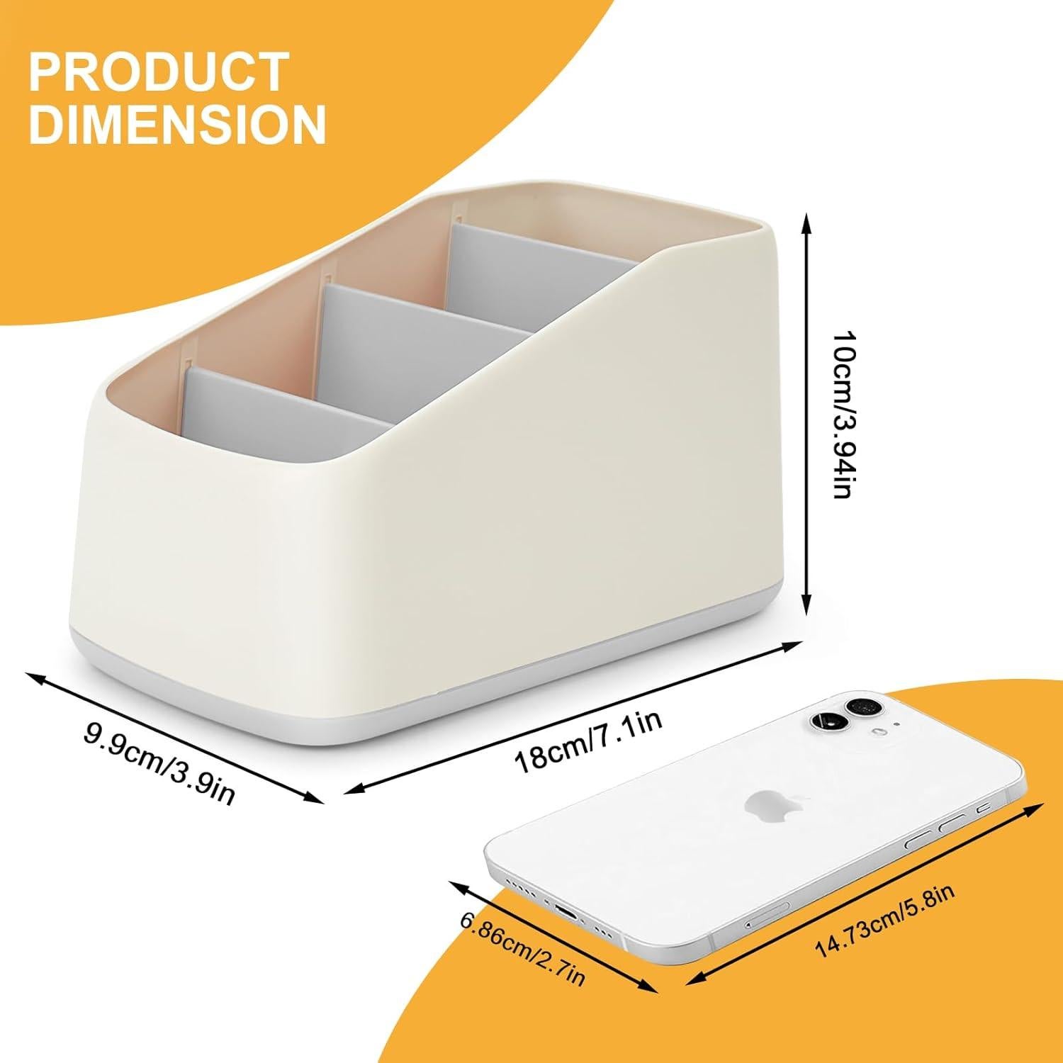 Organizador de Control Remoto DESONAUT 4 Compartimentos Gris