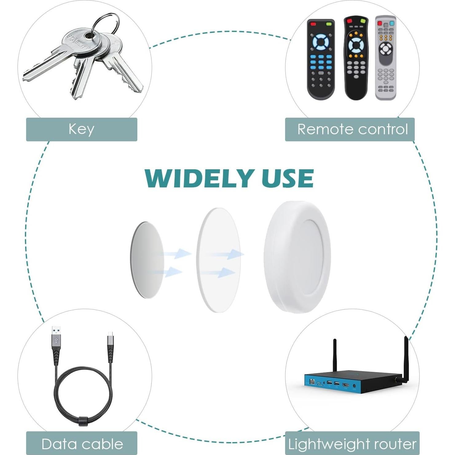 Soporte Magnético para Control Remoto WALLFID 5 Piezas Blanco