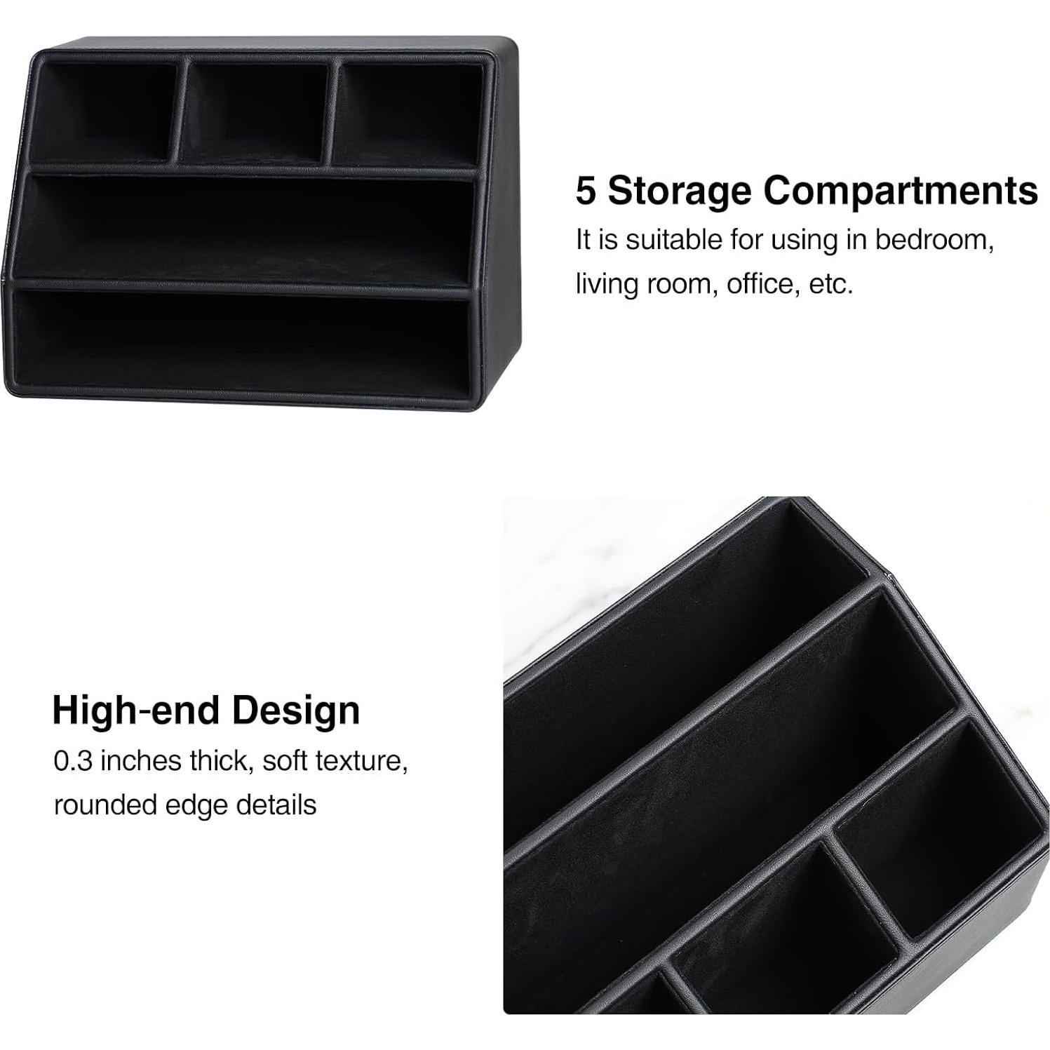 Organizador de Escritorio de Cuero PU MEIBOOCH 5 Compartimentos