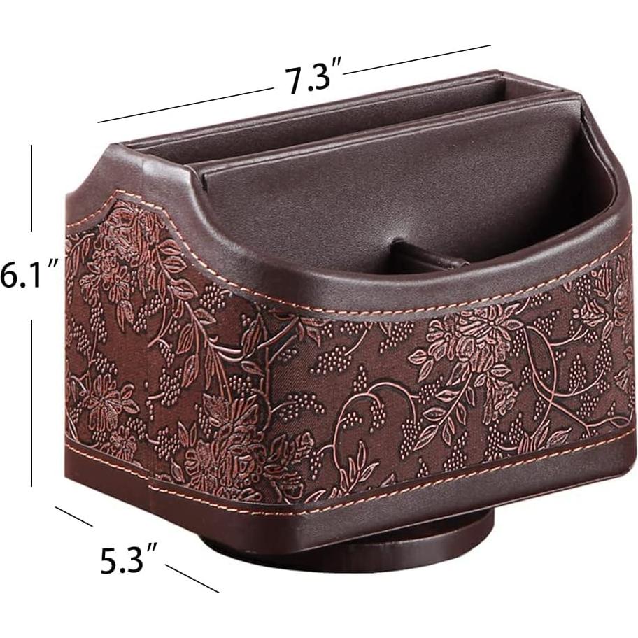 Organizador de Control Remoto Arniche 360° Cuero Sintético Marrón