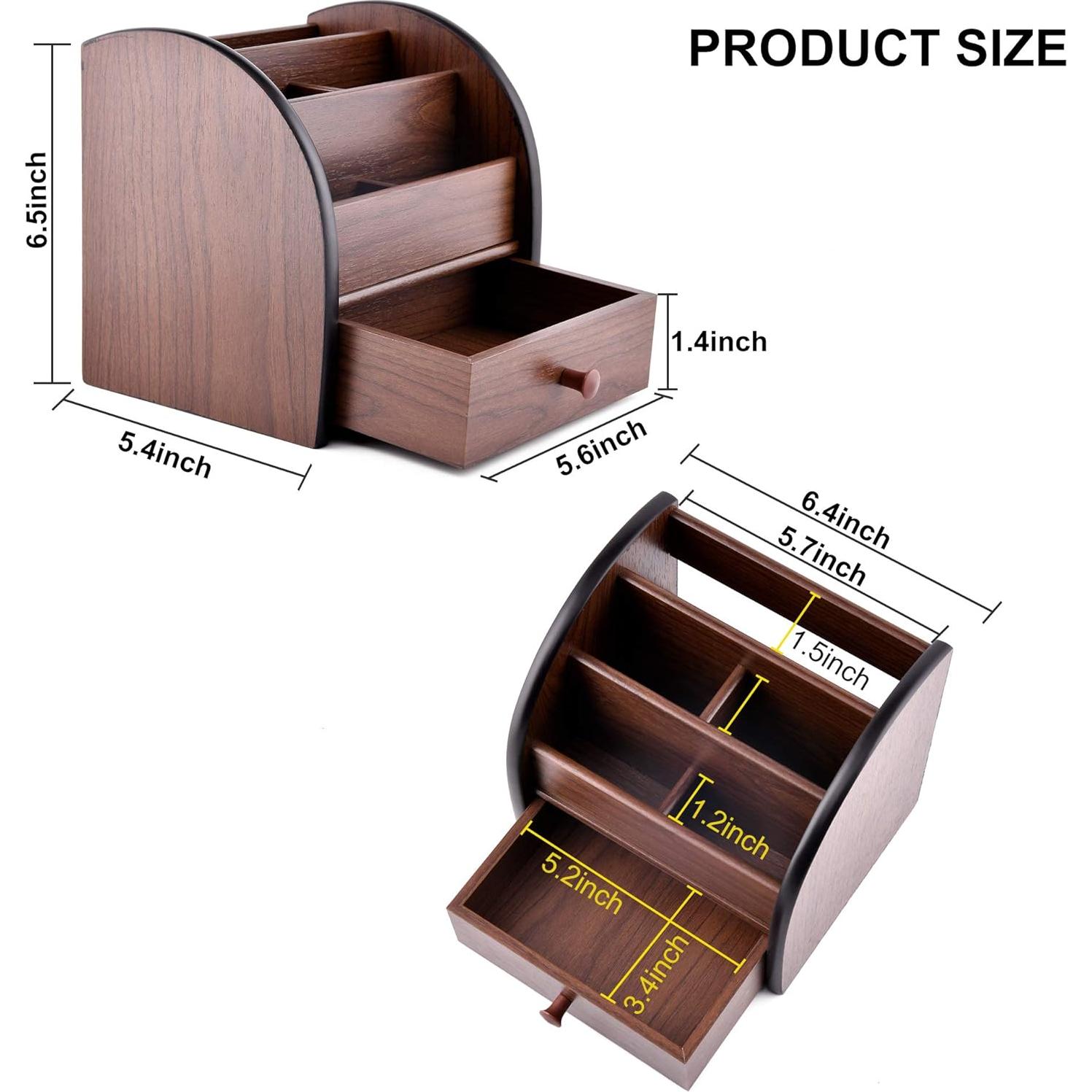 Organizador de Escritorio Siveit de Madera Multifuncional 16.4x13.7cm