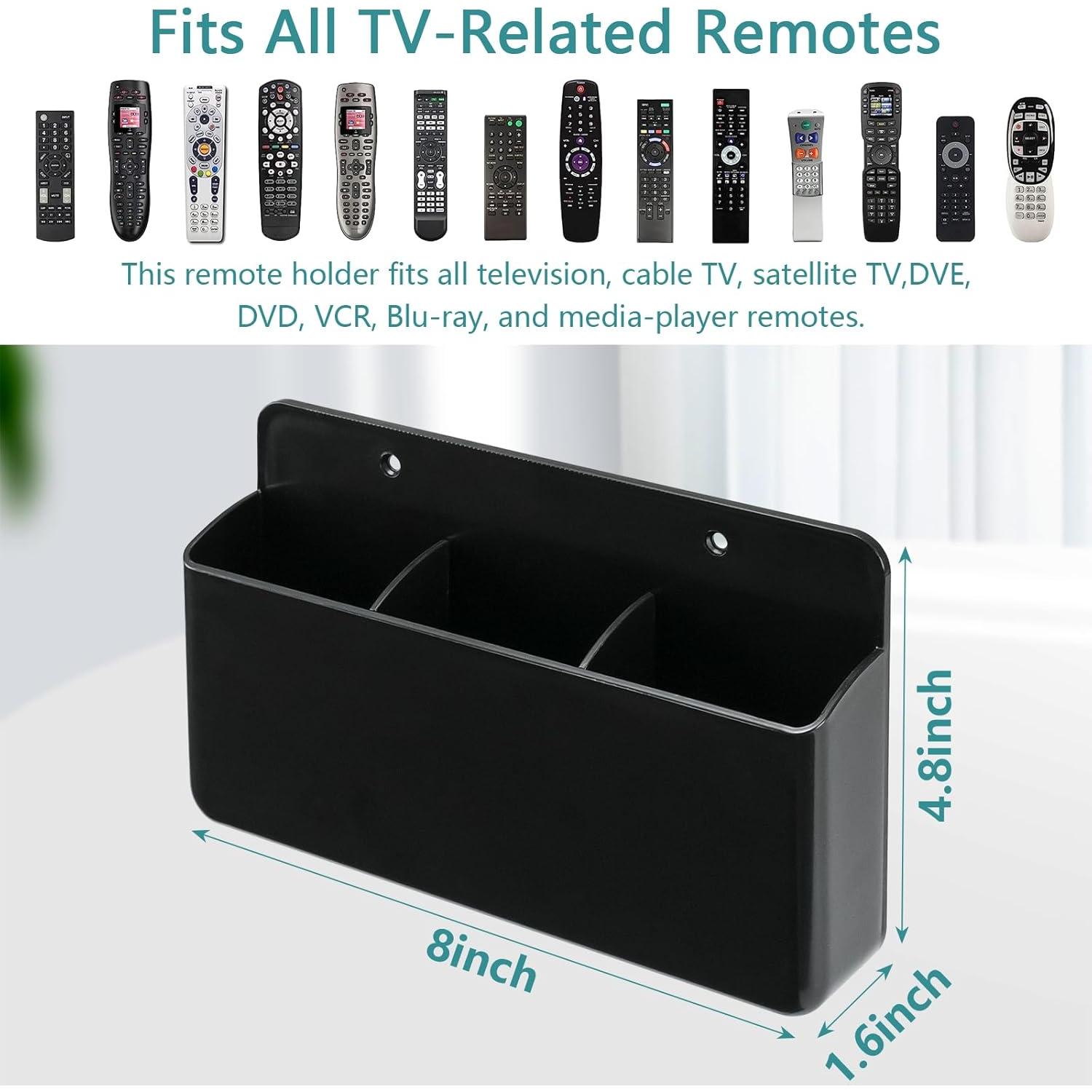 Soporte de Control Remoto de Pared VACONICO Negro 3 Compartimentos