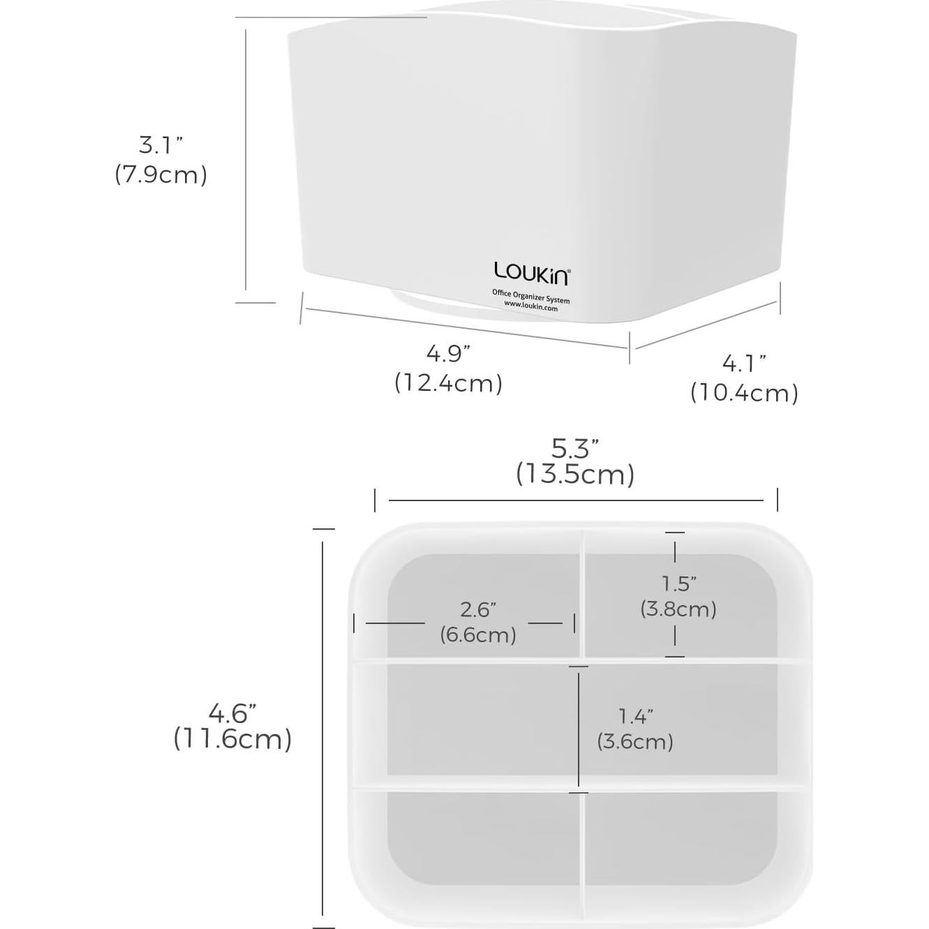Soporte giratorio para control remoto Loukin blanco 5 compartimentos