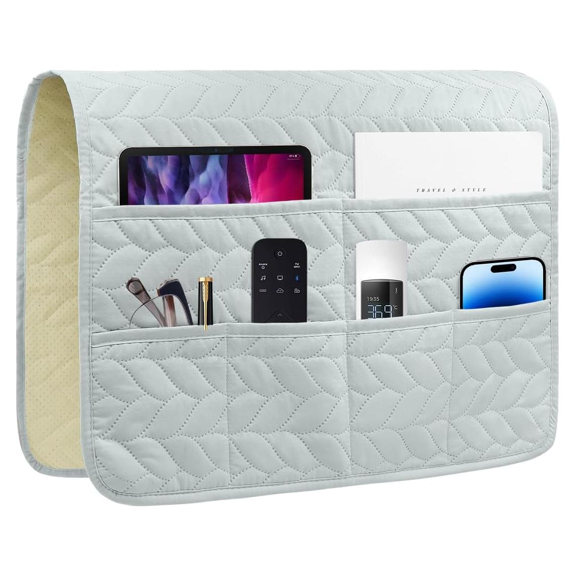 Organizador de Reposabrazos Sofá HADEEONG Gris Claro 6 Bolsillos