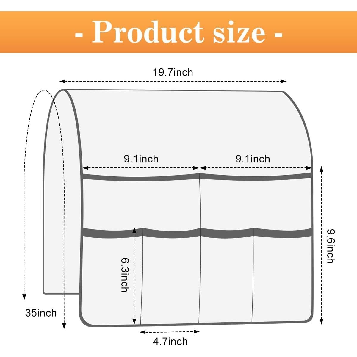 Organizador de Reposabrazos Sofá HADEEONG Gris Claro 6 Bolsillos
