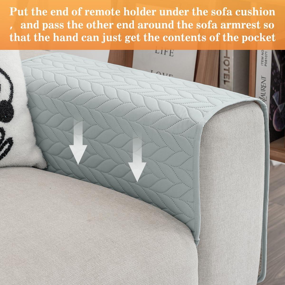 Organizador de Reposabrazos Sofá HADEEONG Gris Claro 6 Bolsillos