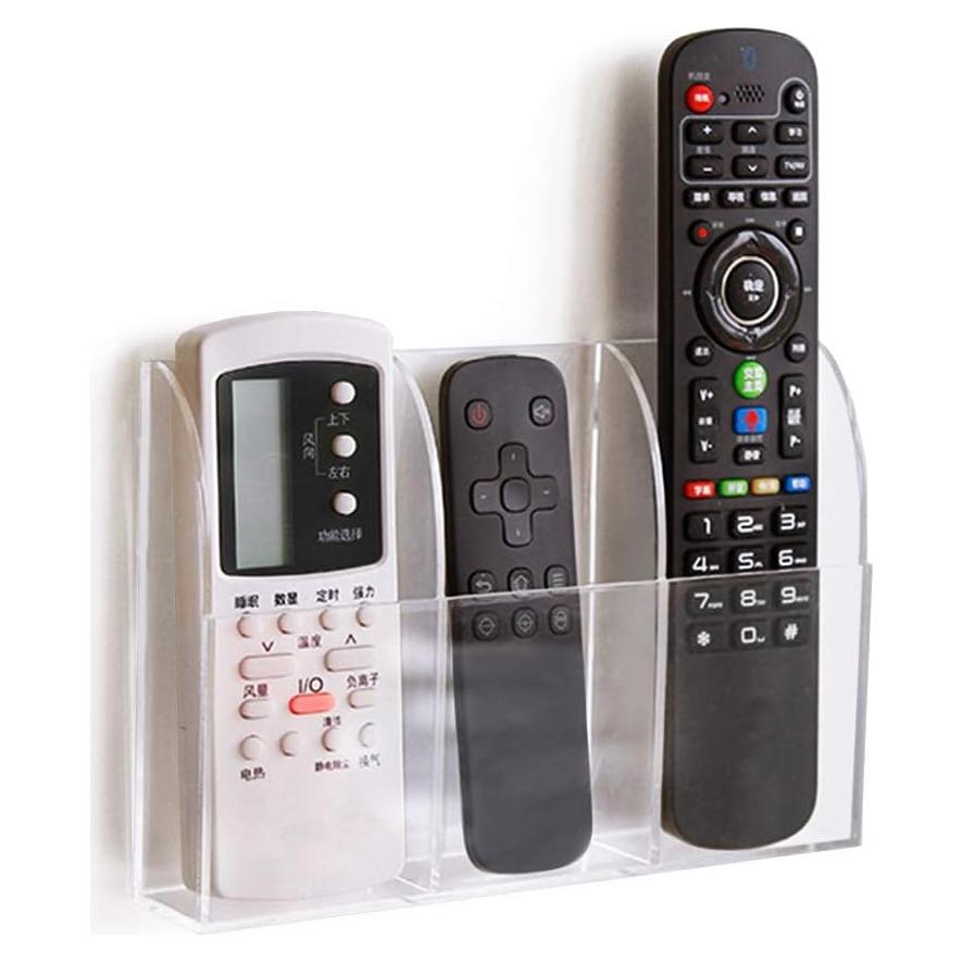 Soporte Organizador de Control Remoto APSOONSELL Acrílico 3 Compartimentos