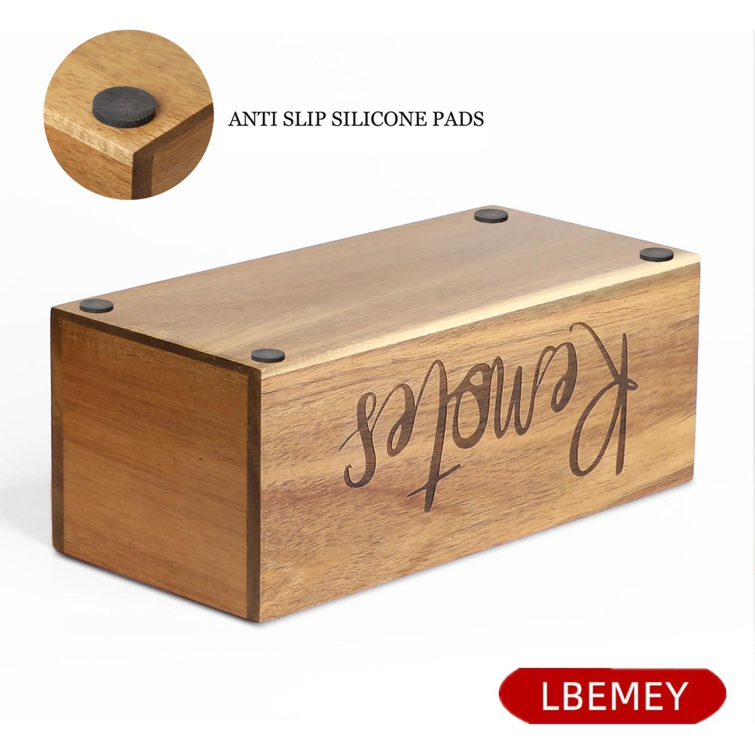 Soporte Organizador de Control Remoto LBEMEY de Madera Acacia