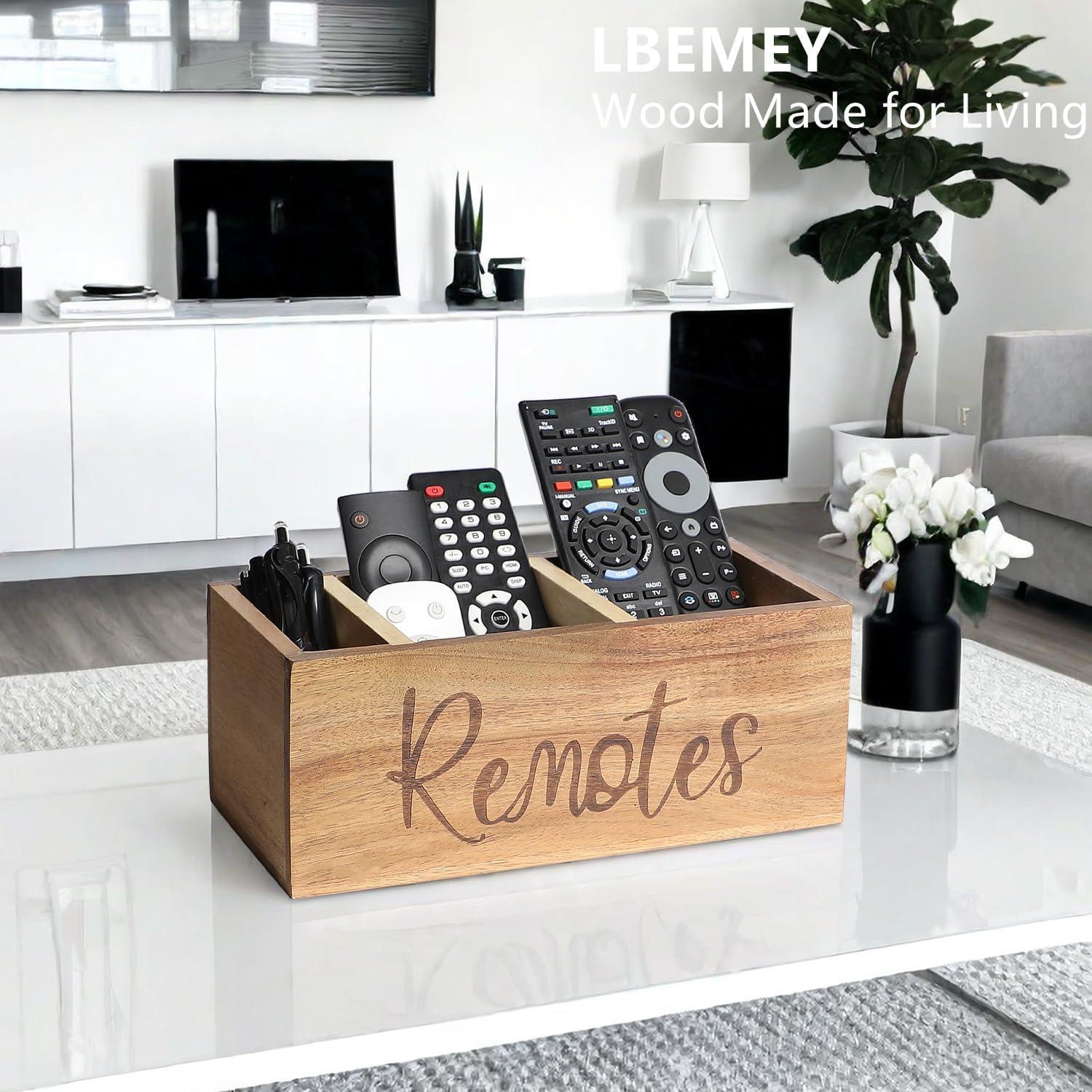 Soporte Organizador de Control Remoto LBEMEY de Madera Acacia