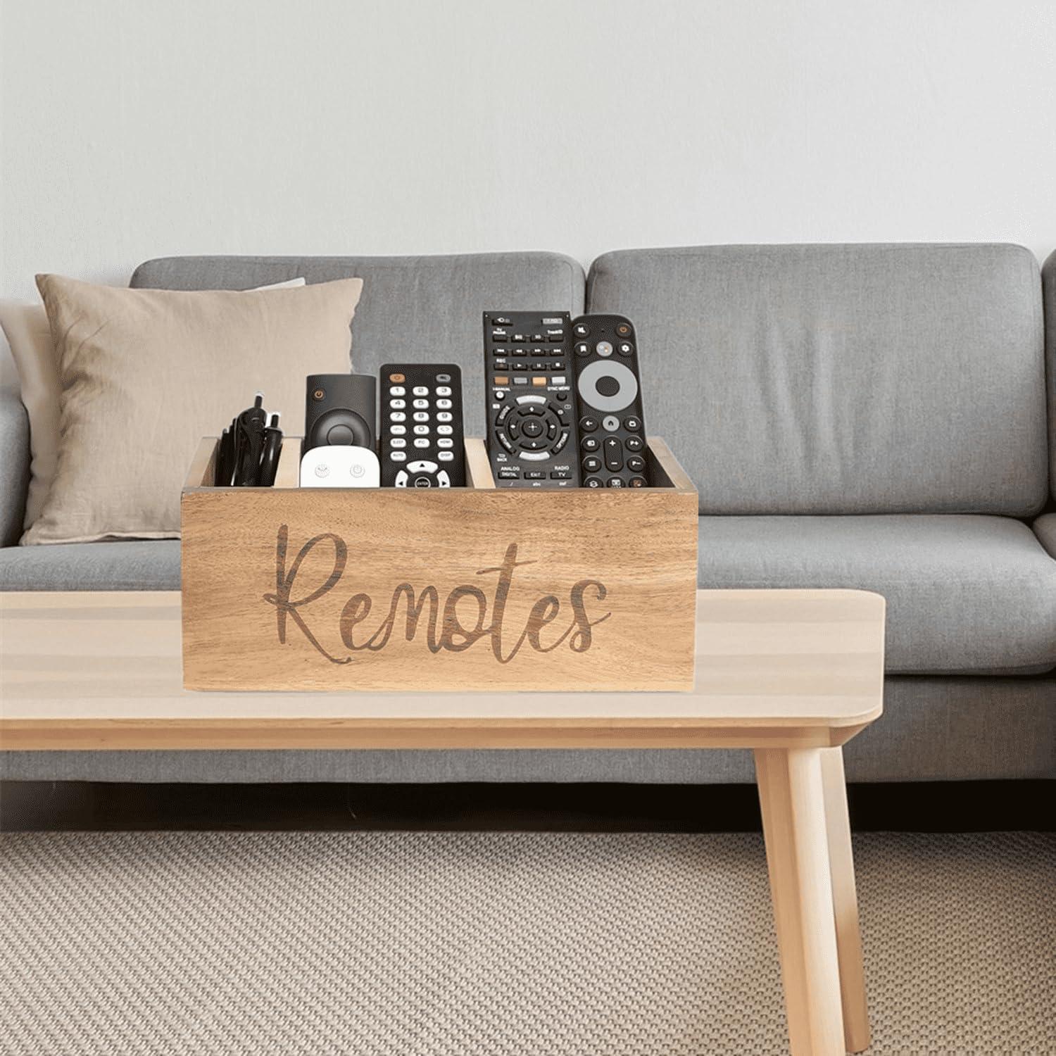 Soporte Organizador de Control Remoto LBEMEY de Madera Acacia