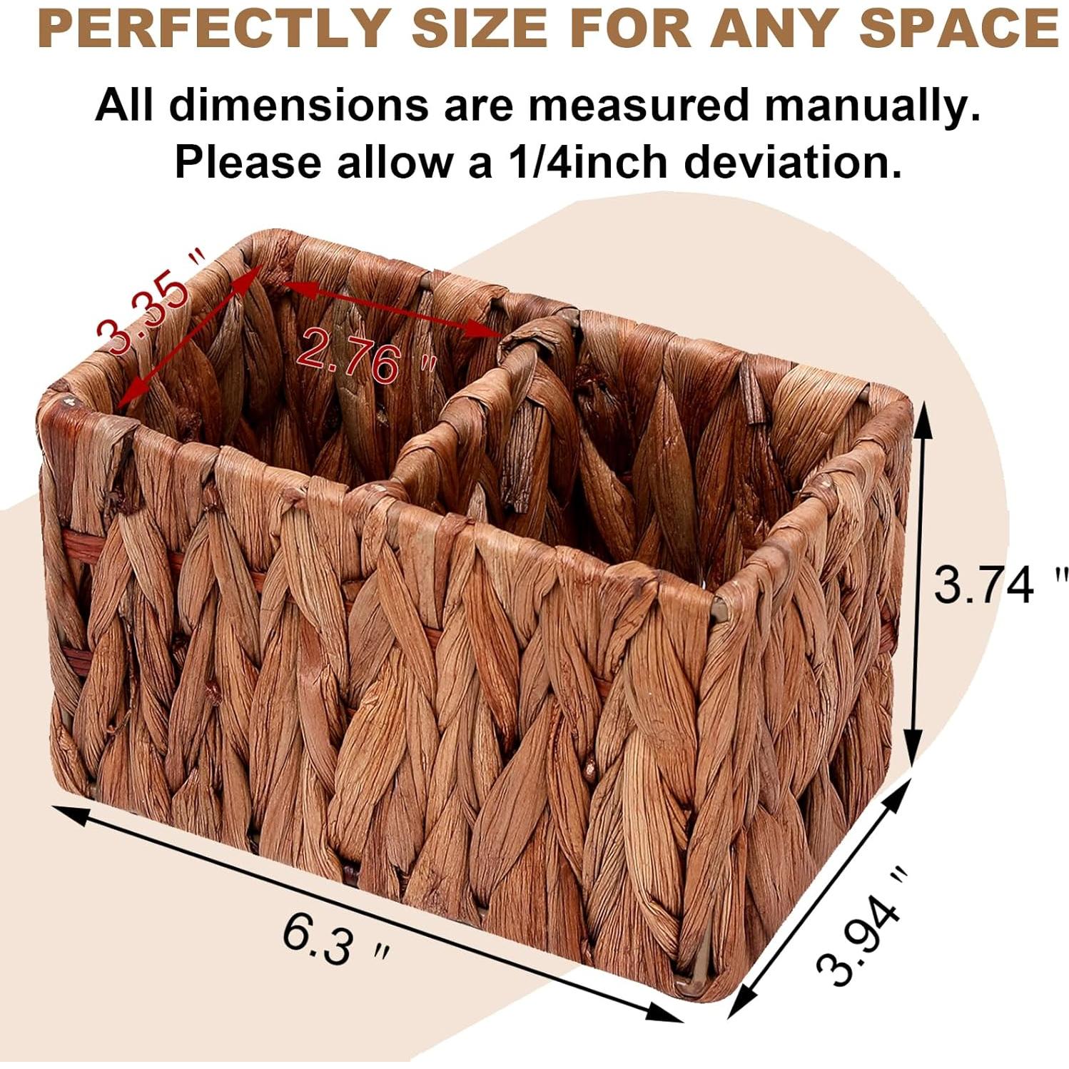 Cesta de Almacenamiento de Mimbre ANHYOCA 2 Compartimentos