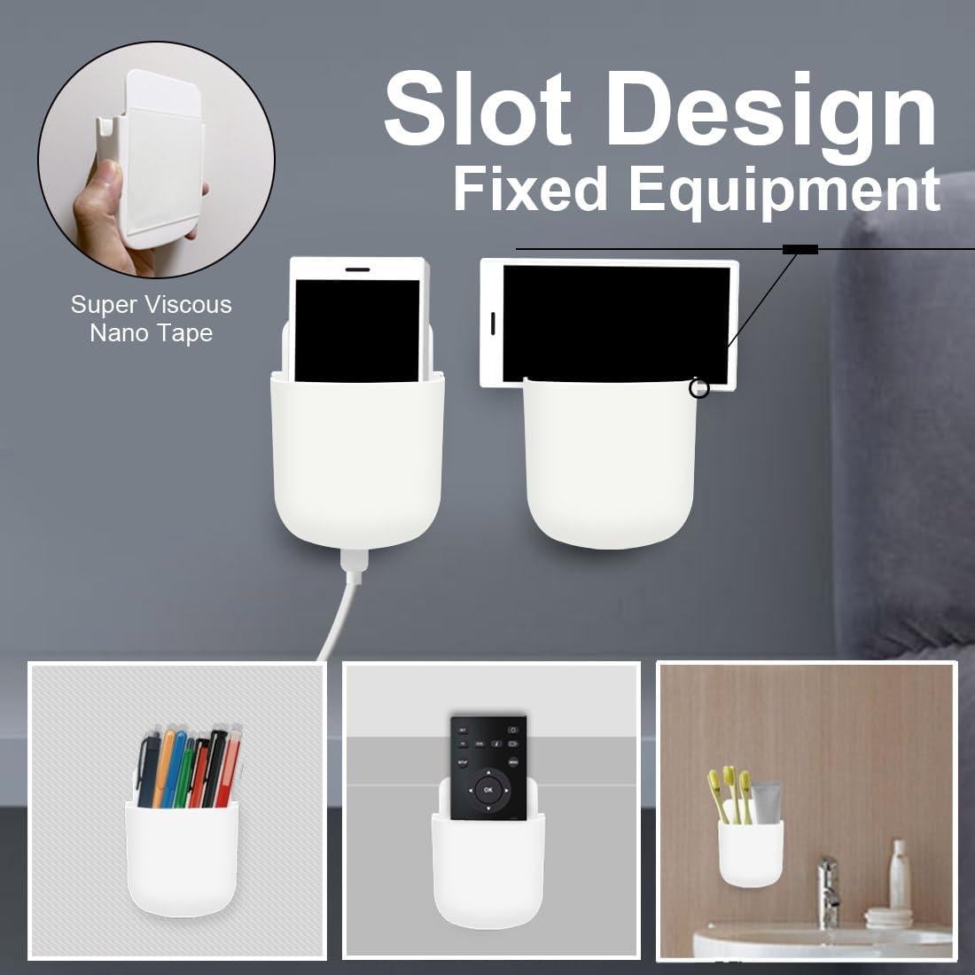 Soporte de Control Remoto ITATIOLFY Blanco Marfil 4 Compartimentos