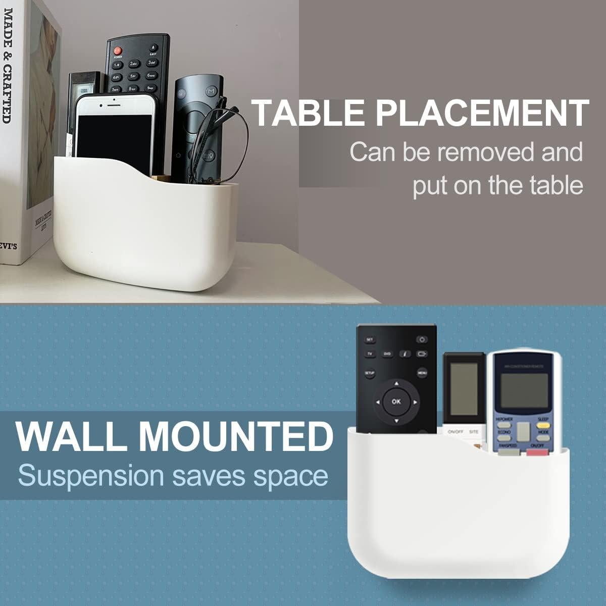 Soporte de Control Remoto ITATIOLFY Blanco Marfil 4 Compartimentos