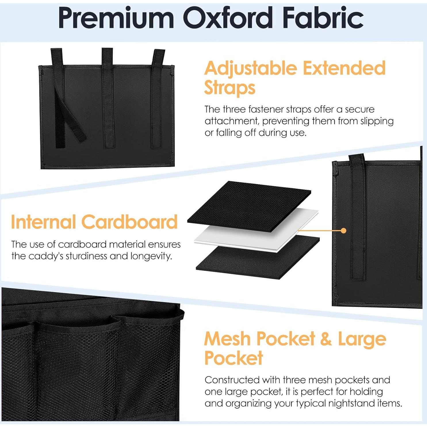 Caddy de Almacenamiento Tenyond para Cama - 4 Bolsillos Negro