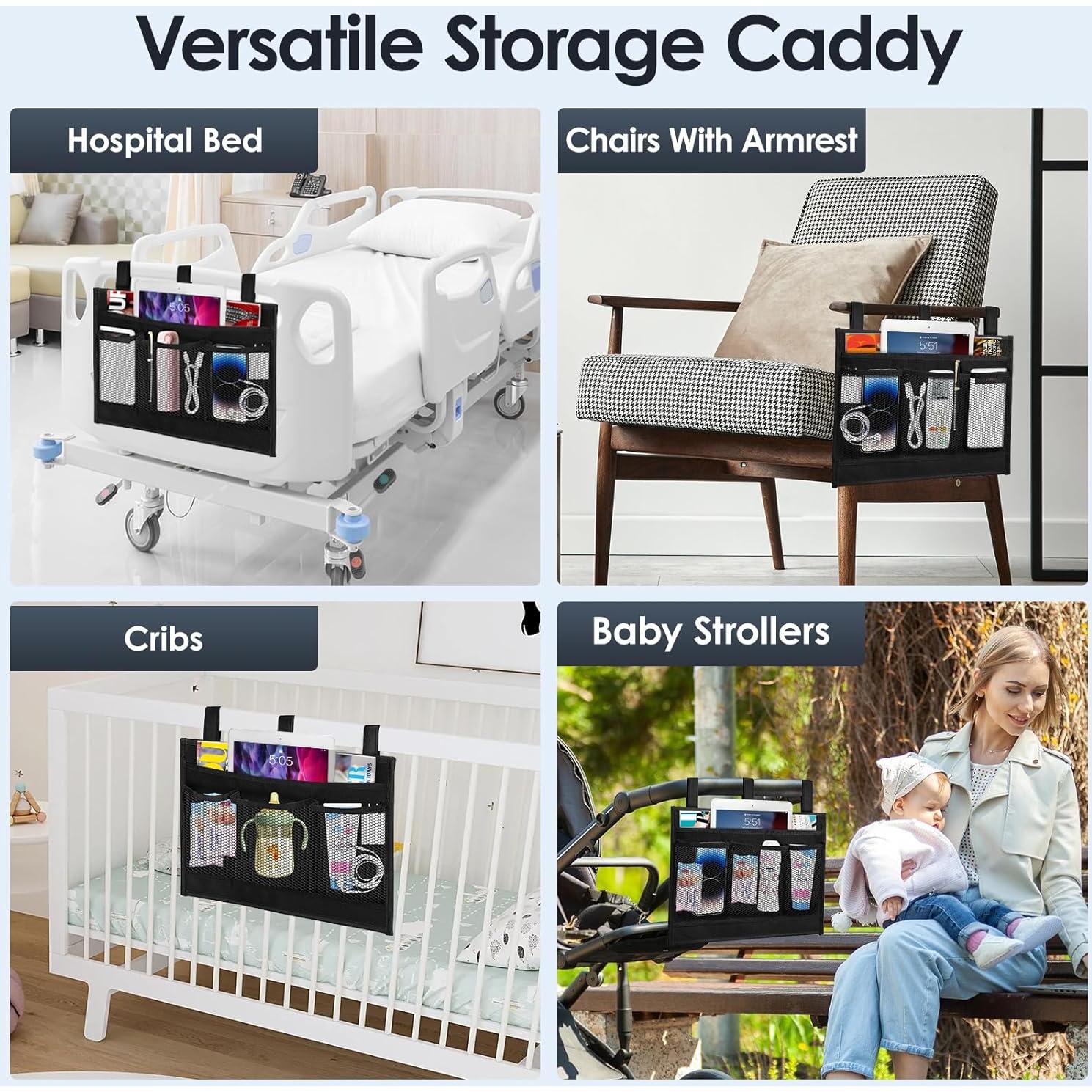 Caddy de Almacenamiento Tenyond para Cama - 4 Bolsillos Negro