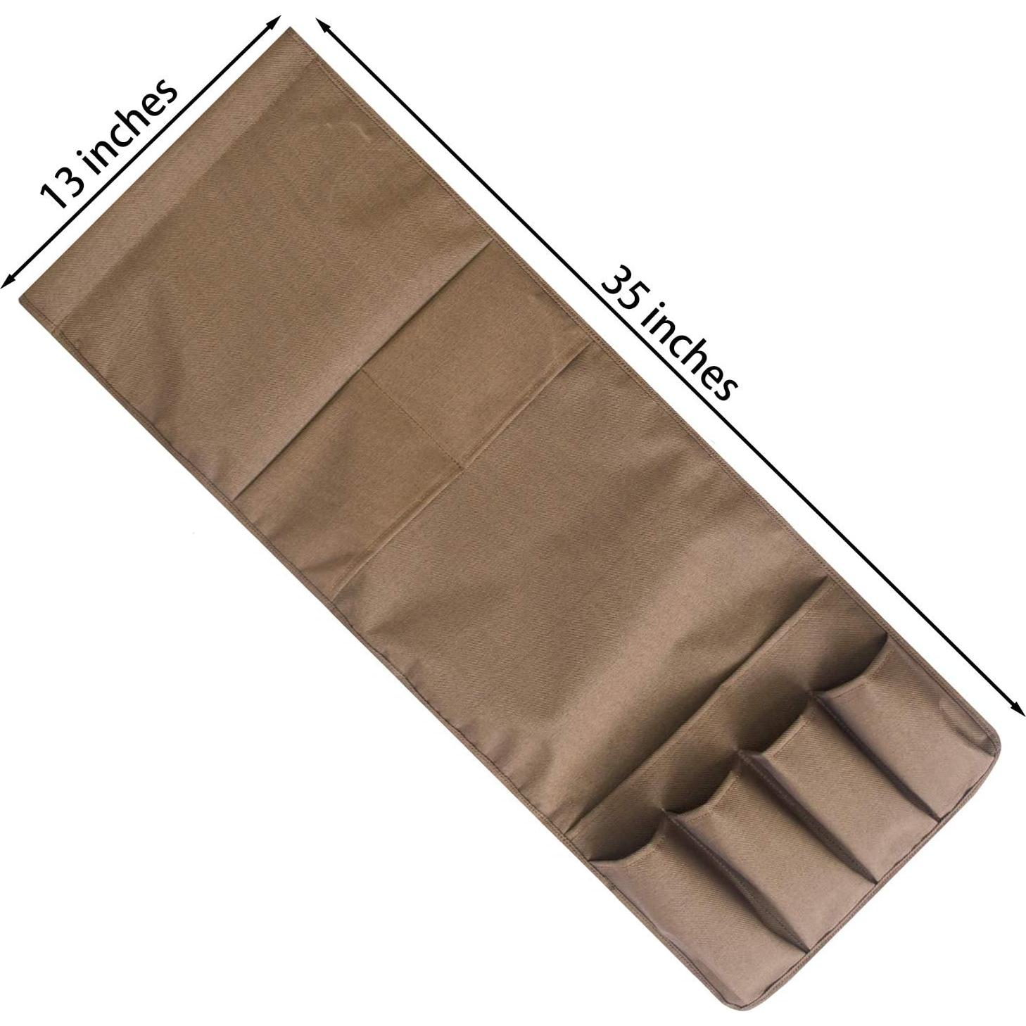 Organizador de Reposabrazos MDSTOP 7 Bolsillos Poliester Café