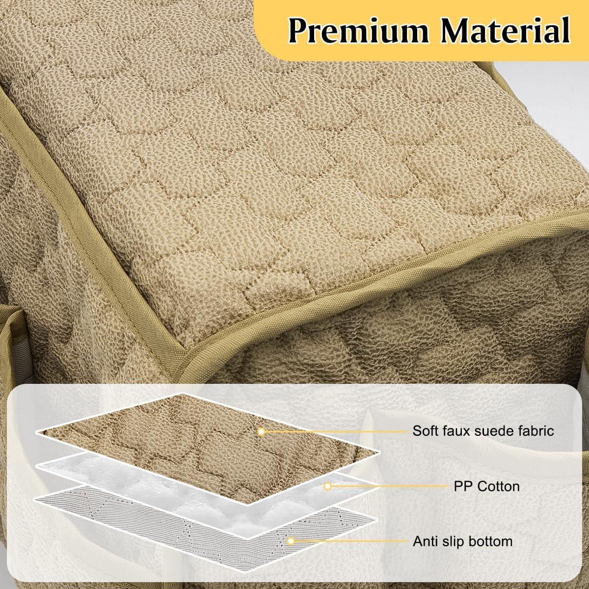 Organizador de Reposabrazos HADEEONG Caqui Antideslizante 14 Bolsillos