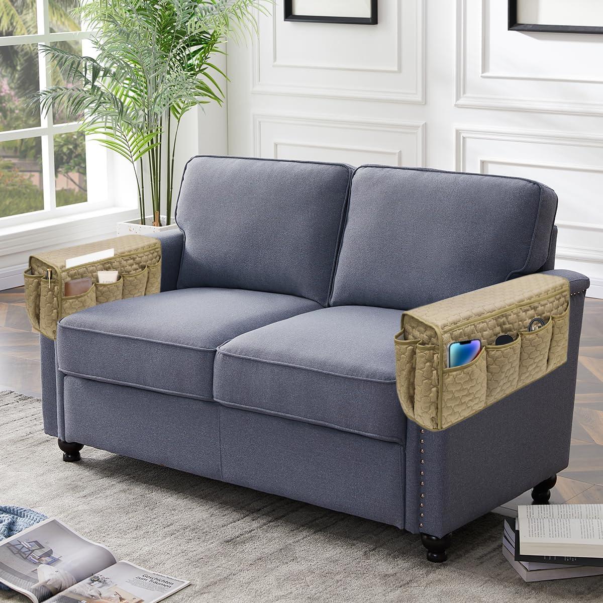 Organizador de Reposabrazos HADEEONG Caqui Antideslizante 14 Bolsillos