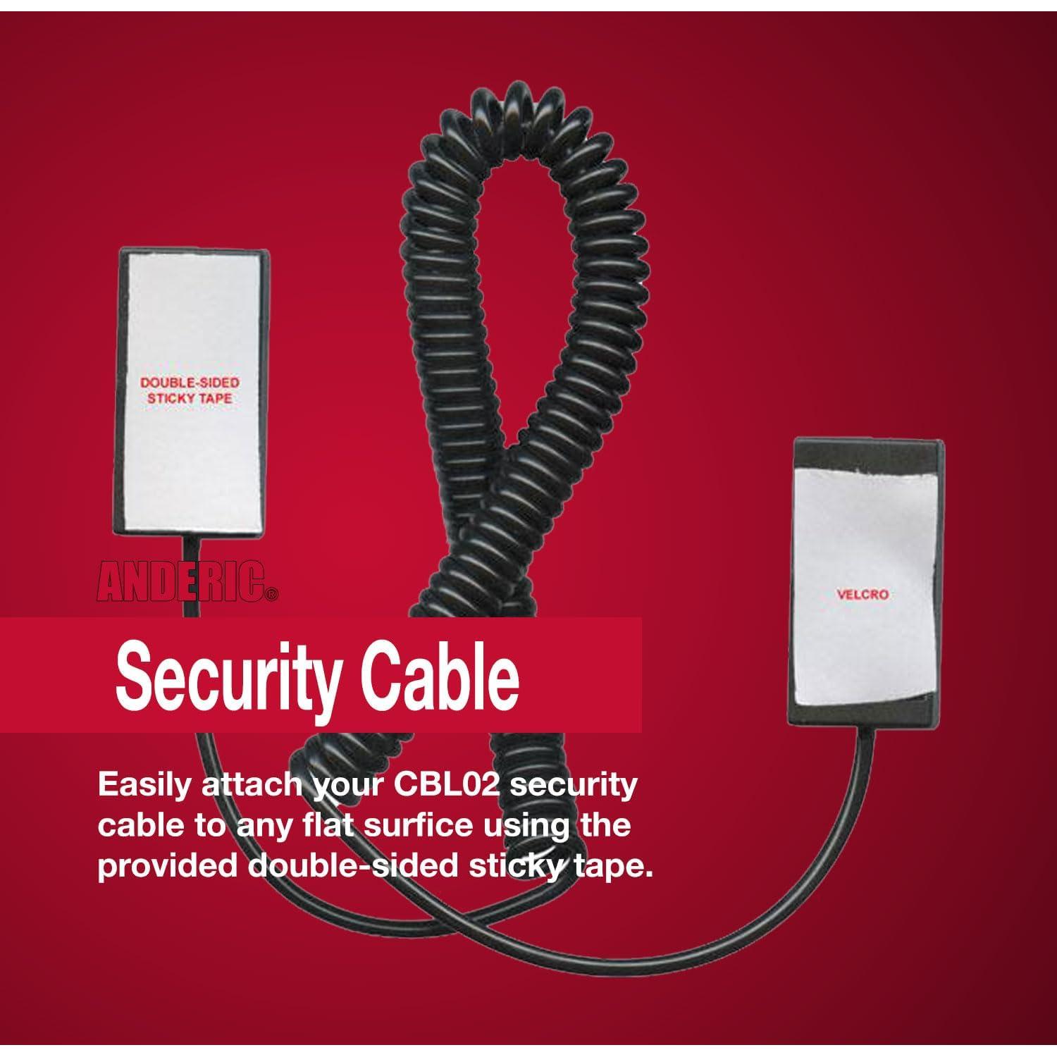Cable de Seguridad Enrollado Anderic CBL02 - 3.05 m