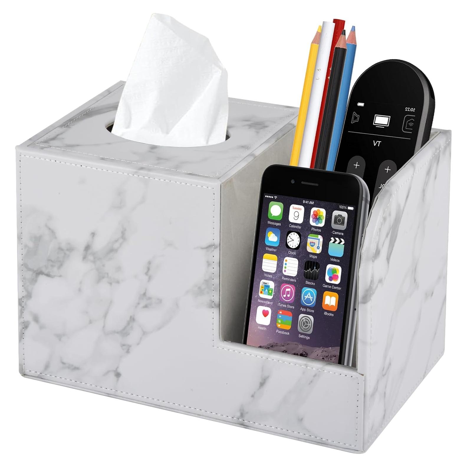 Cubierta de Caja de Tejido XNONE Cuadrada Blanca 22.4x13.5x14.5cm